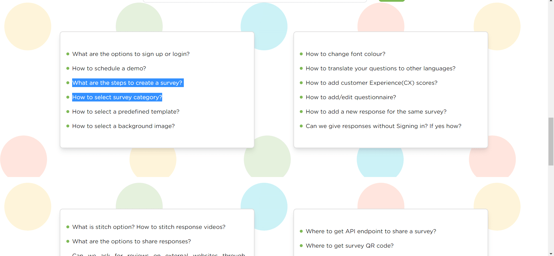 selecting question